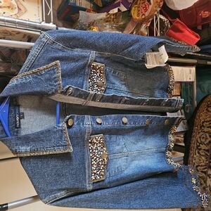 Embellished Denim Jacket with Beaded Accents